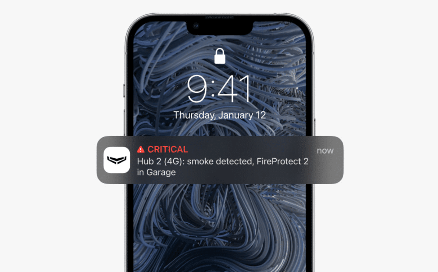 smoke alert on smartphone screen