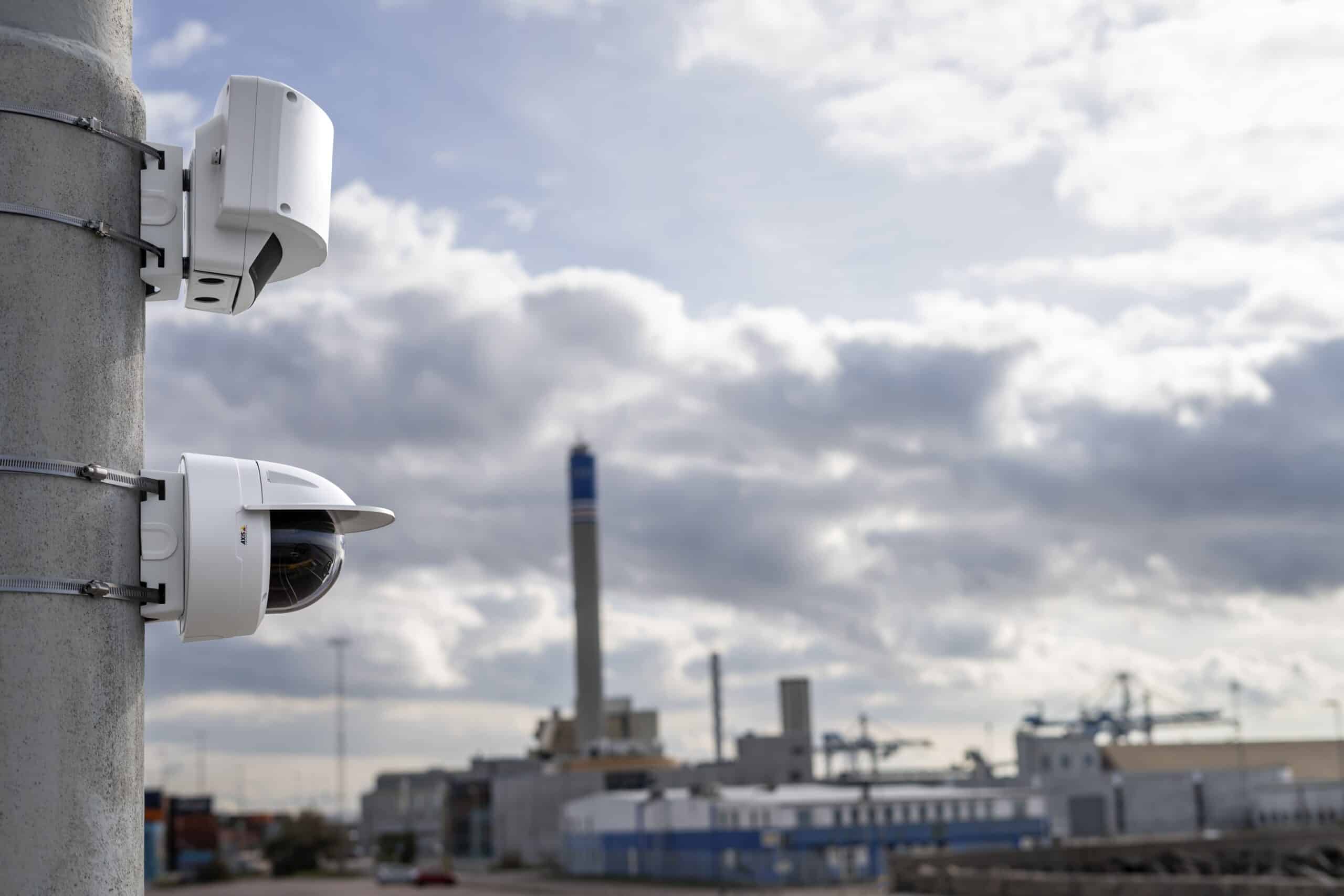 cctv system on industrial building